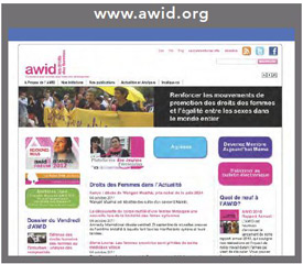 Page d’accueil du site AWID