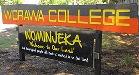 Écriteau Worawa College.