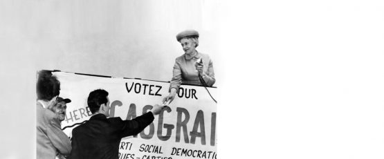 Photographie de Thérèse Casgrain lors de l'élection.