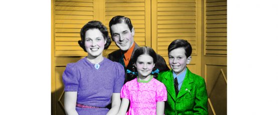 Photographie d'une famille de style vintage.