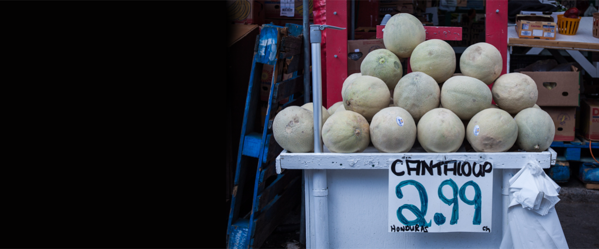 Photographie de melons à vendre.